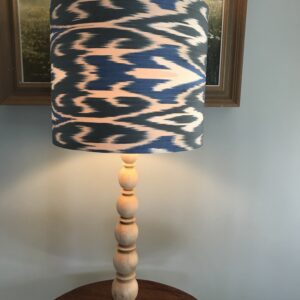 Ikat Design Lamphade - Dark Grey, Blue, Taupe and Ivory