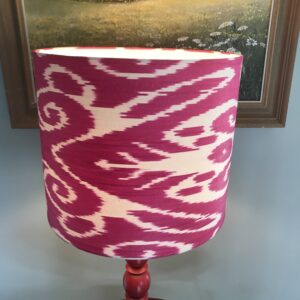 Ikat Design Lampshade - Cerise Pink & Ivory