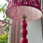 Printed pink pleated ikat