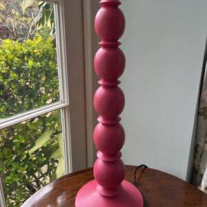 Painted Raspberry Red Bobbin Design Lamp Base