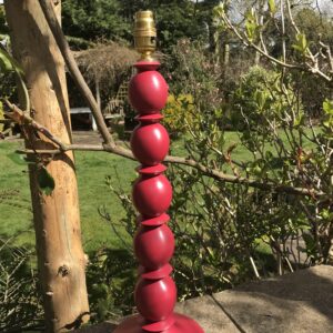 Painted F & B Theatre Red Bobbin Design Lamp Base