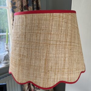 Natural Raffia Scallop edge with a Christmas Red Trim