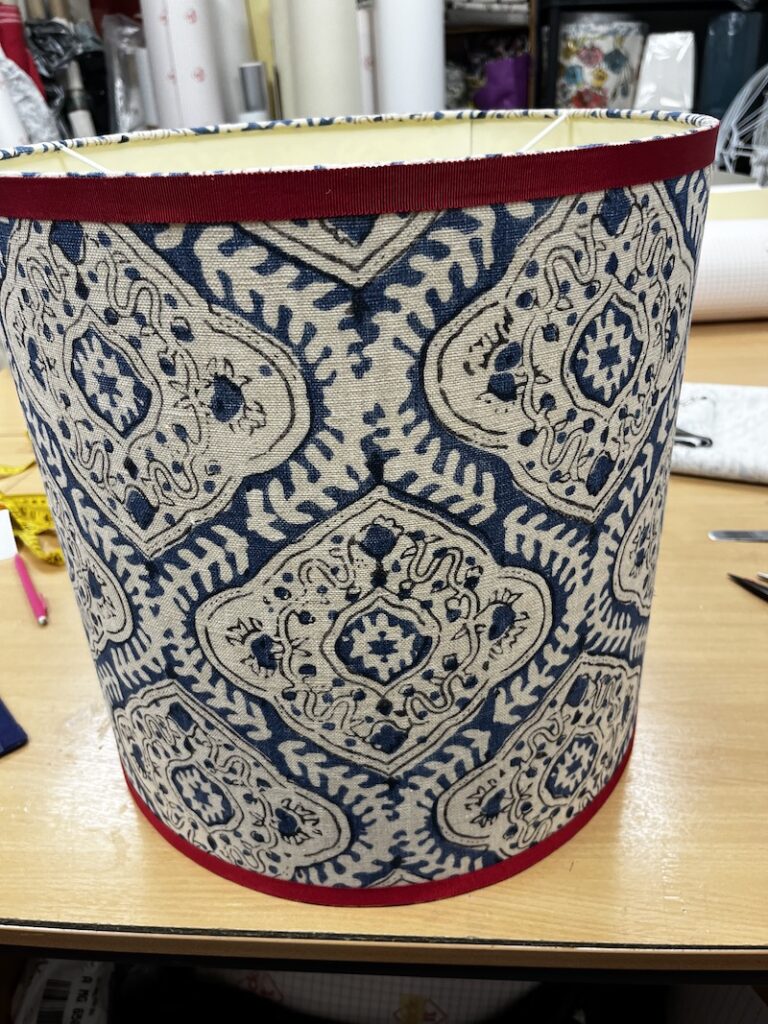 bespoke lampshade fabric with trim pattern fabric