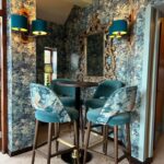 bespoke lmapshades in situ golf club bar stools