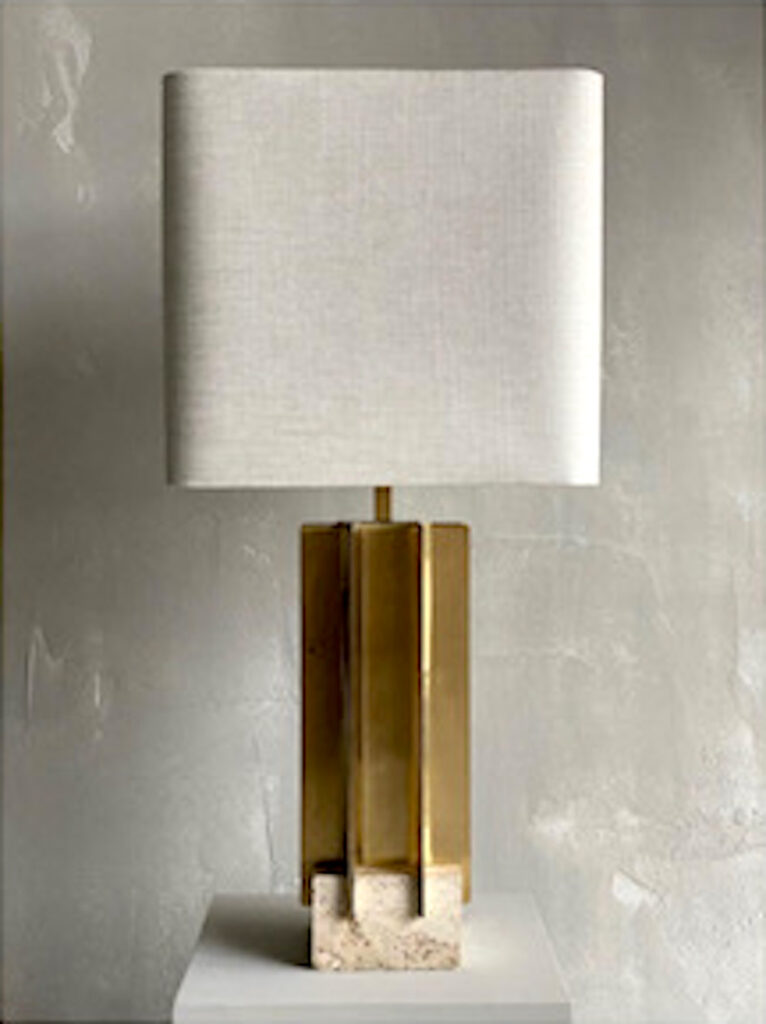 linen lampshade brass base